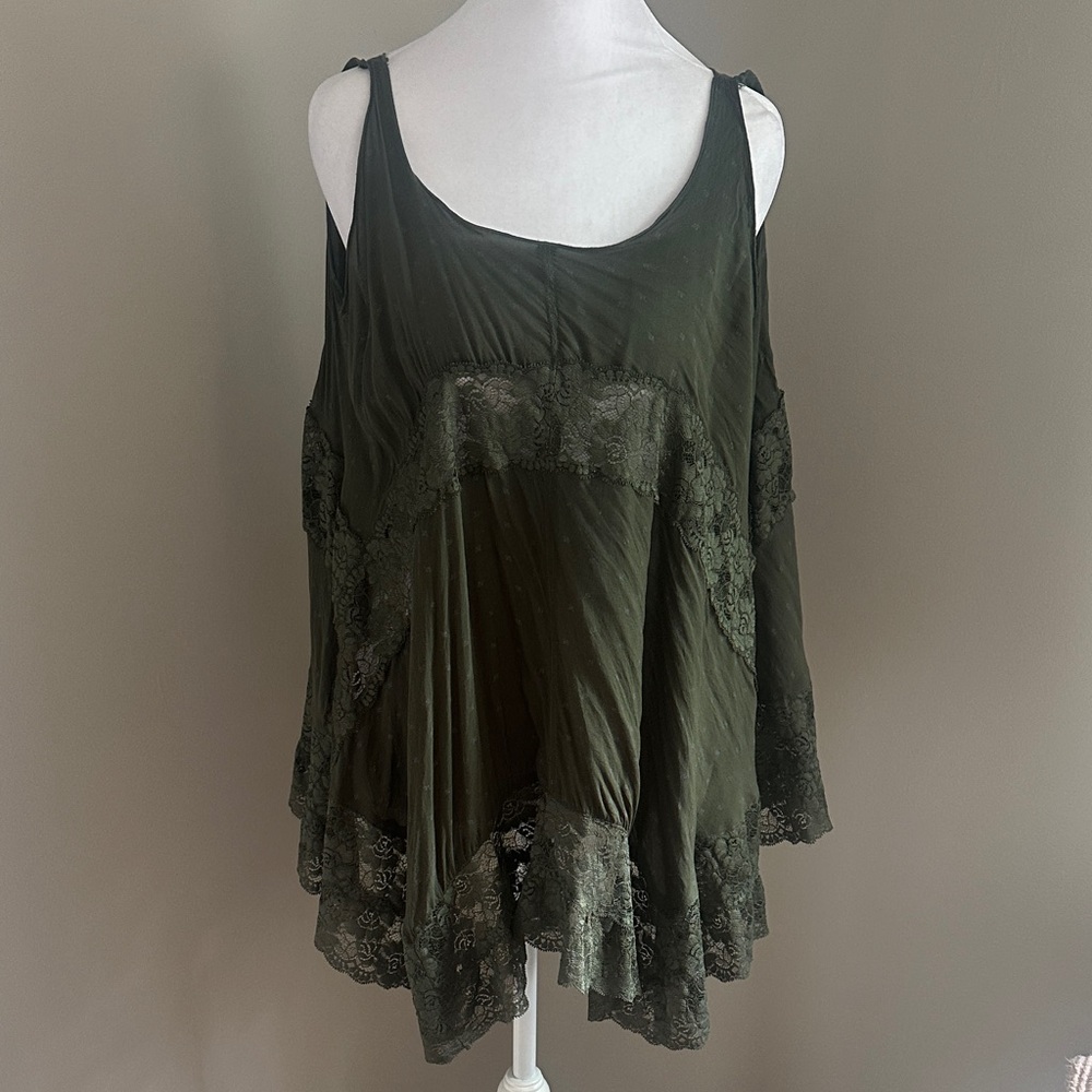 Free People Intimately Free OVERSIZED Lace Trim Trapeze Tank, Sz XS